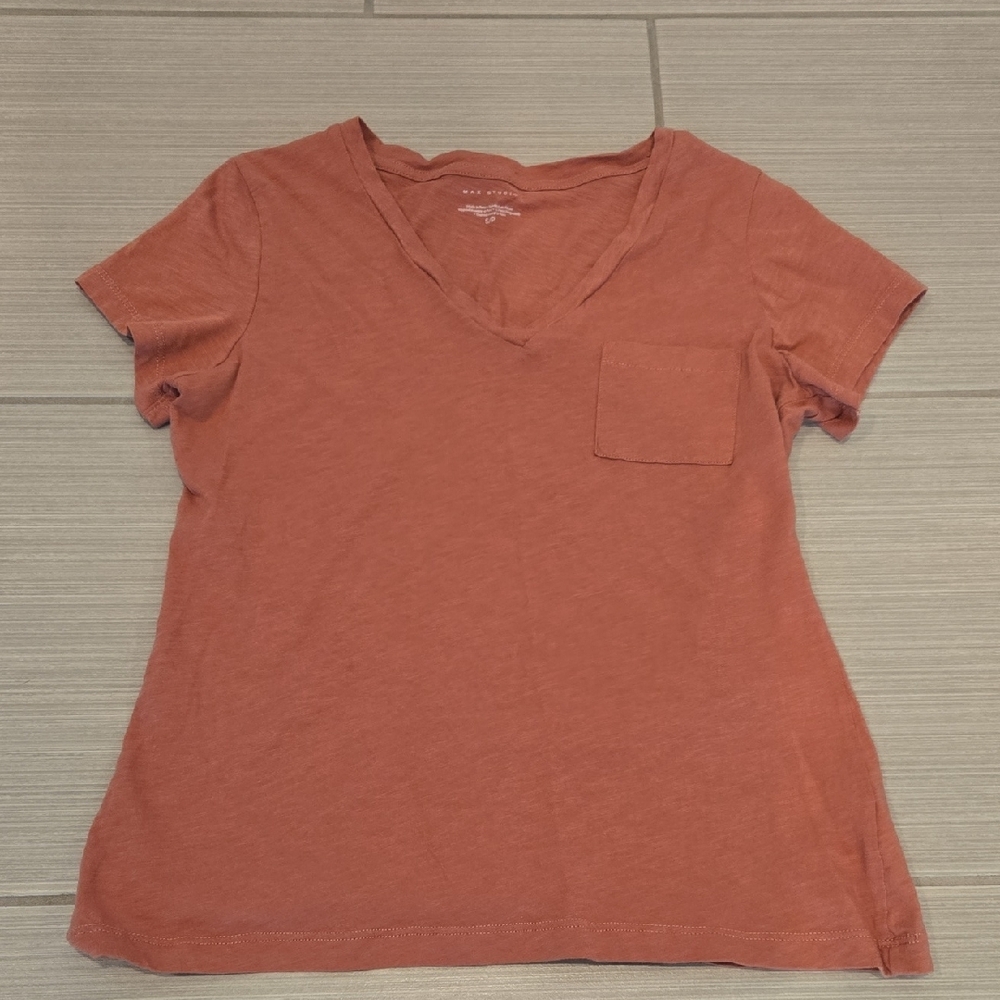 Max Studio Pink Fitted Short Sleeve Tee